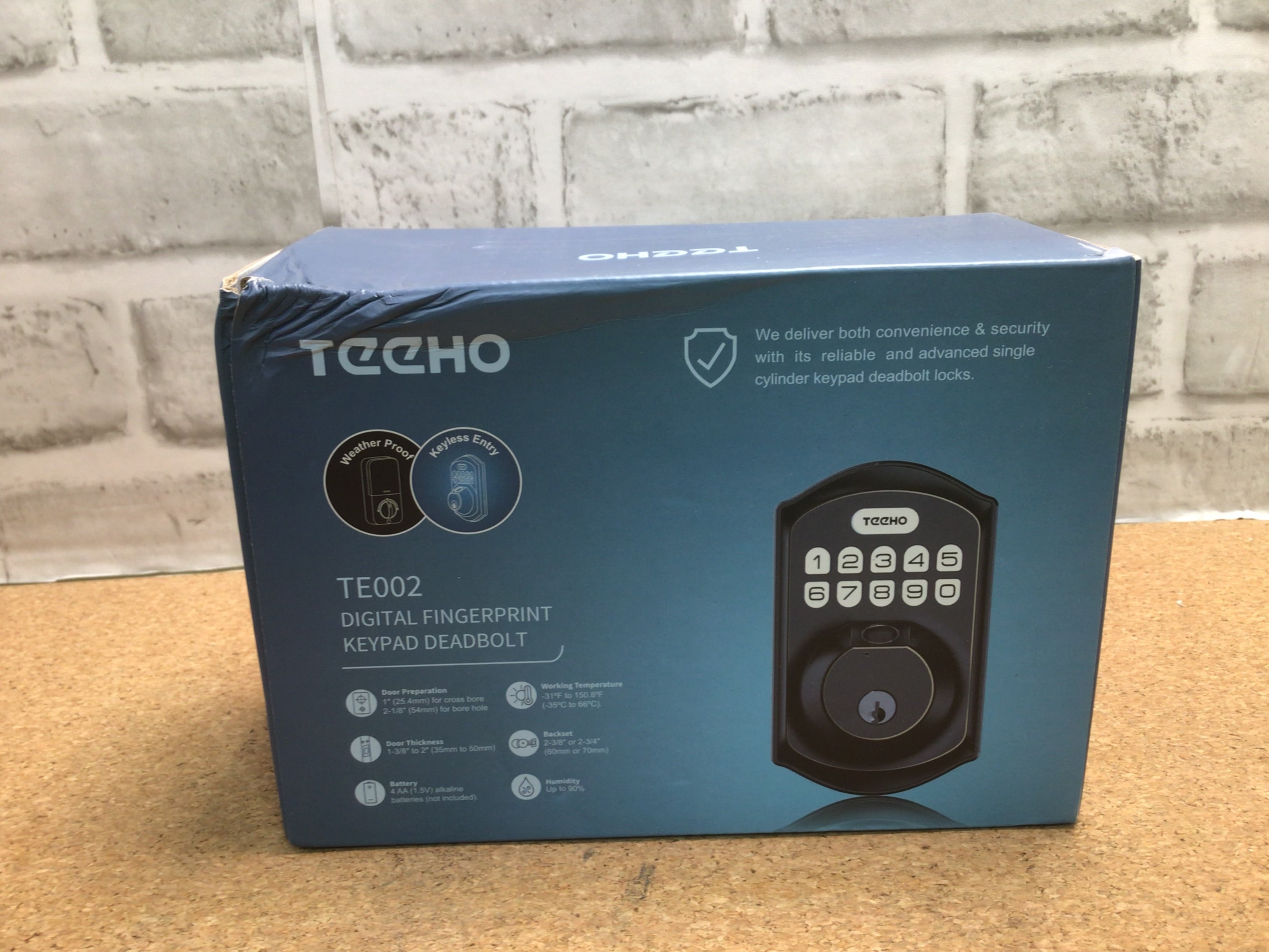 Fingerprint Door Lock TE002 Keyless Entry Door Lock Deadbolt Lock with Keypad/Blk (7952393339118)